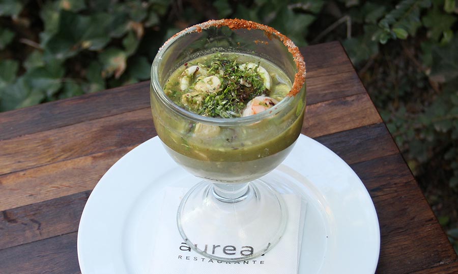 Ceviche al mal paso con leche de tigre con pisco - urea Vitacura (en Hotel Acacias)